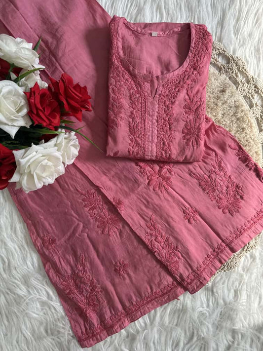 Niyaa Plazo Set - Chanderi Silk